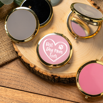 Best Dog Mom Ever Compact Mirror | Dog Mom Pocket Mirror | Funny Dog Lover Gift | Purse Makeup Mirror | Pet Mom Birthday Gift | Mother's Day