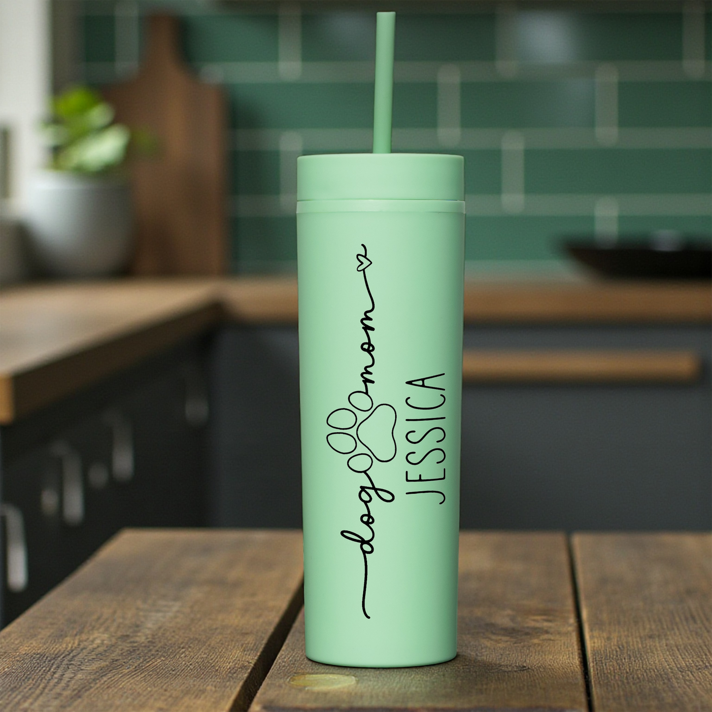 Personalized Dog Mom Skinny Tumbler