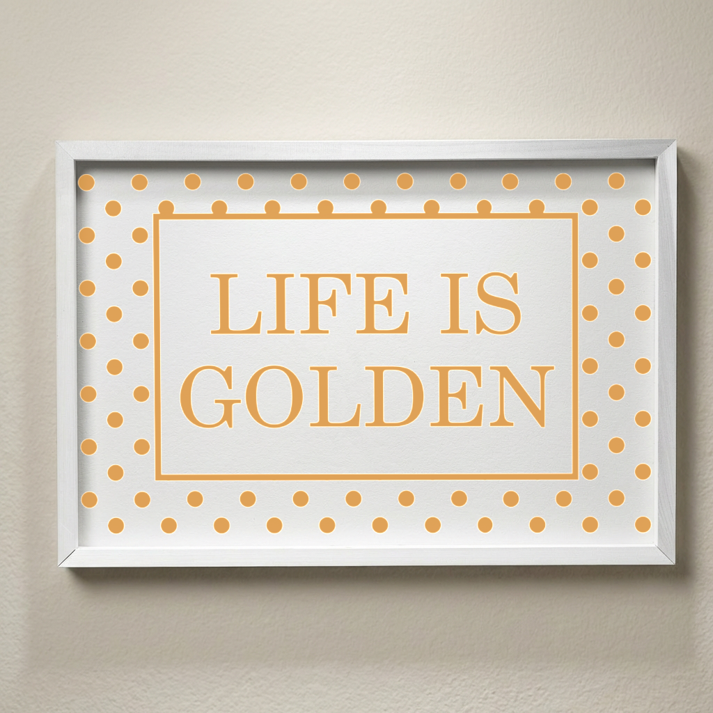 Life Is Golden Sign, Golden Retriever Decor, Dog Mom Wall Art, Framed Wood Dog Sign, Golden Retriever Mom Gift, Pet Lover Home Decor