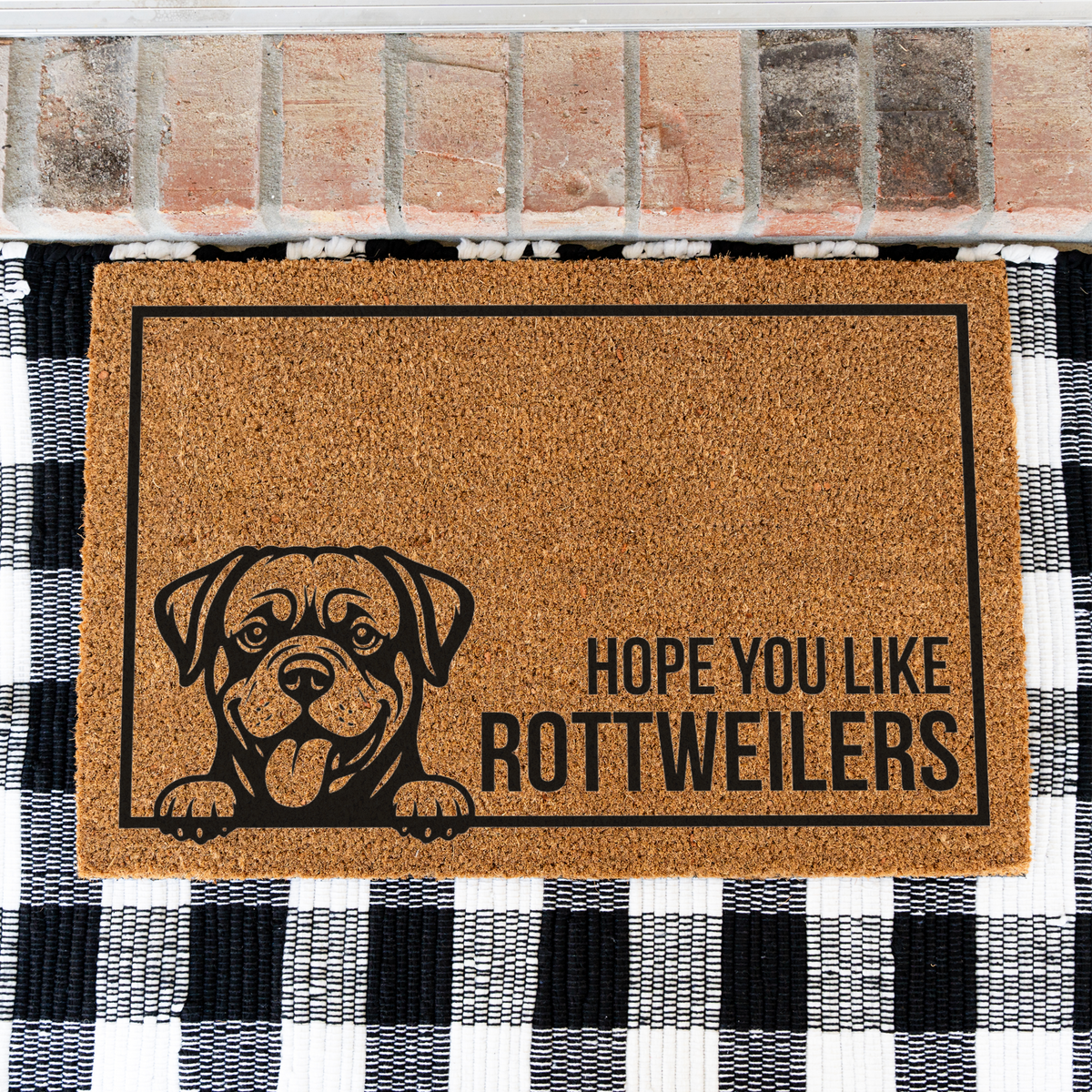 Rottweiler Doormat, Hope You Like Rottweilers Welcome Mat, Funny Rottie Doormat, Rottweiler Gift, Dog Lover Welcome Mat, Rottie Decor