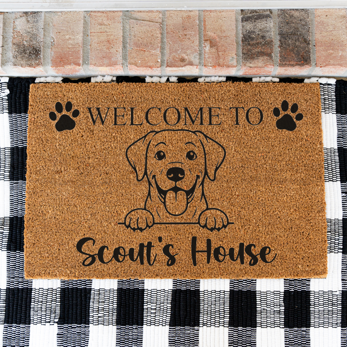 Personalized Labrador Doormat, Custom Lab Welcome Mat, Dog Name Door Mat, Labrador Retriever Gift, Dog Lover Housewarming Front Door Decor