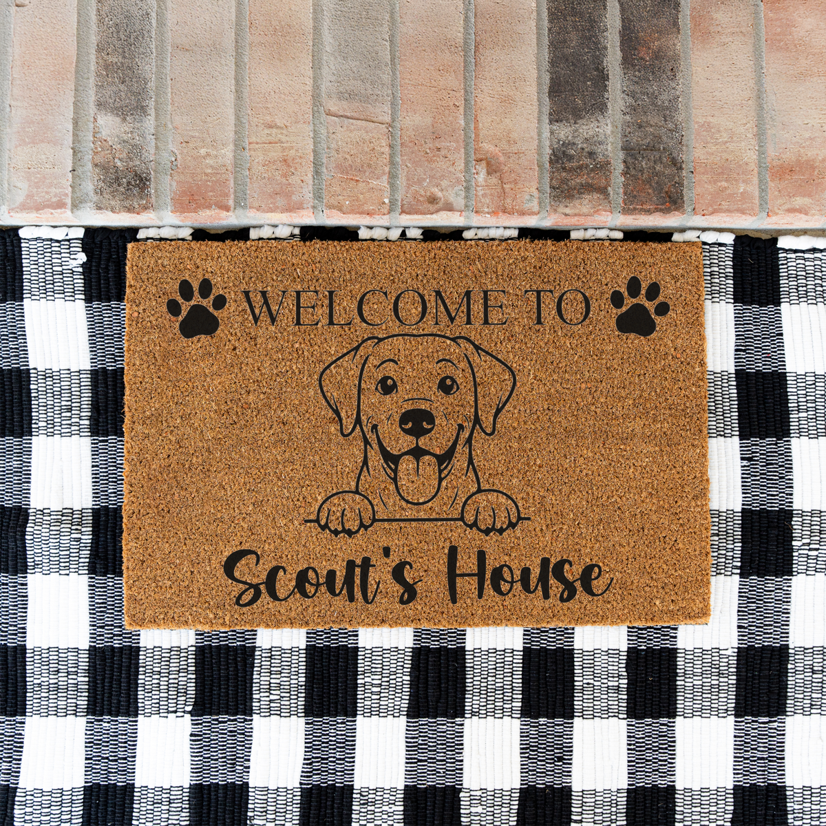 Personalized Labrador Doormat, Custom Lab Welcome Mat, Dog Name Door Mat, Labrador Retriever Gift, Dog Lover Housewarming Front Door Decor