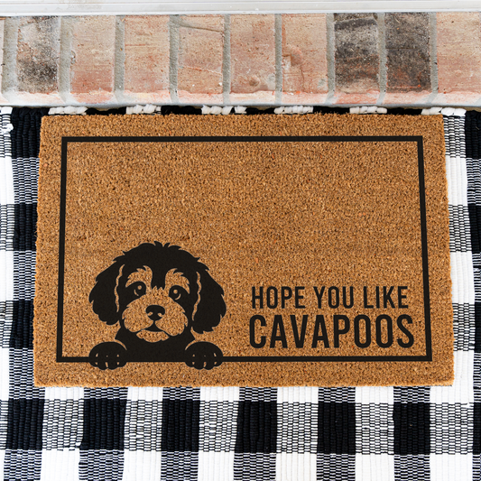 Cavapoo Doormat, Funny Dog Welcome Mat, Hope You Like Cavapoos Doormat, Cavapoo Lover Gift, Dog Mom Gift, Pet Owner Housewarming Gift