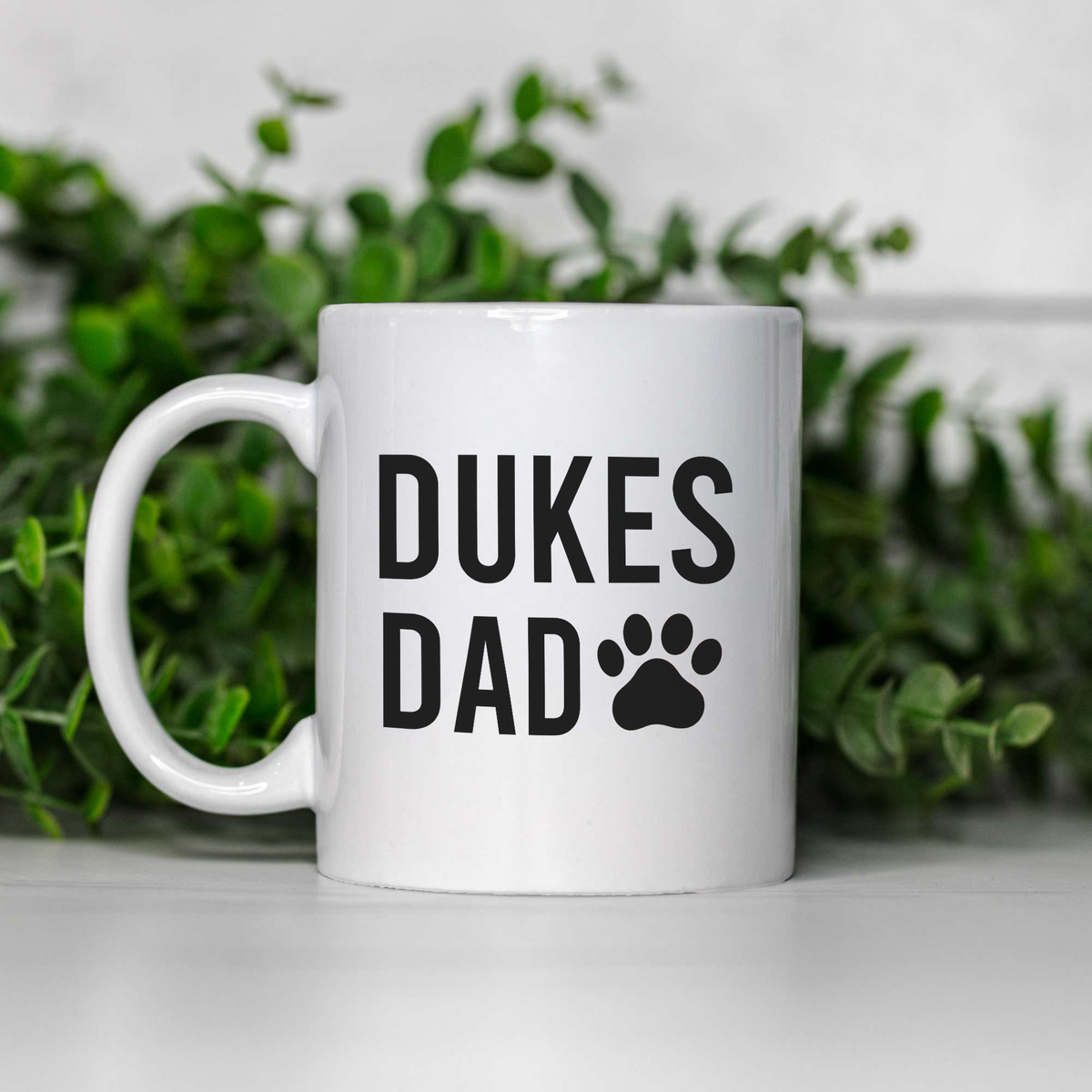 Dukes Dad Coffee Mug, Personalized Dog Dad Mug, Custom Dog Name Coffee Cup, Paw Print Mug, Dog Lover Gift for Him, Father's Day Dog Dad Gift