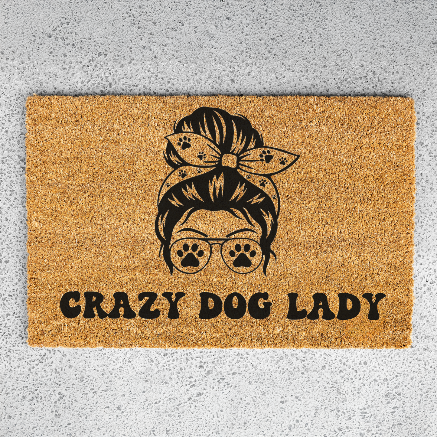 Crazy Dog Lady Doormat | Funny Dog Lover Welcome Mat | Dog Mom Front Door Mat | Pet Lover Housewarming Gift | Outdoor Entry Rug