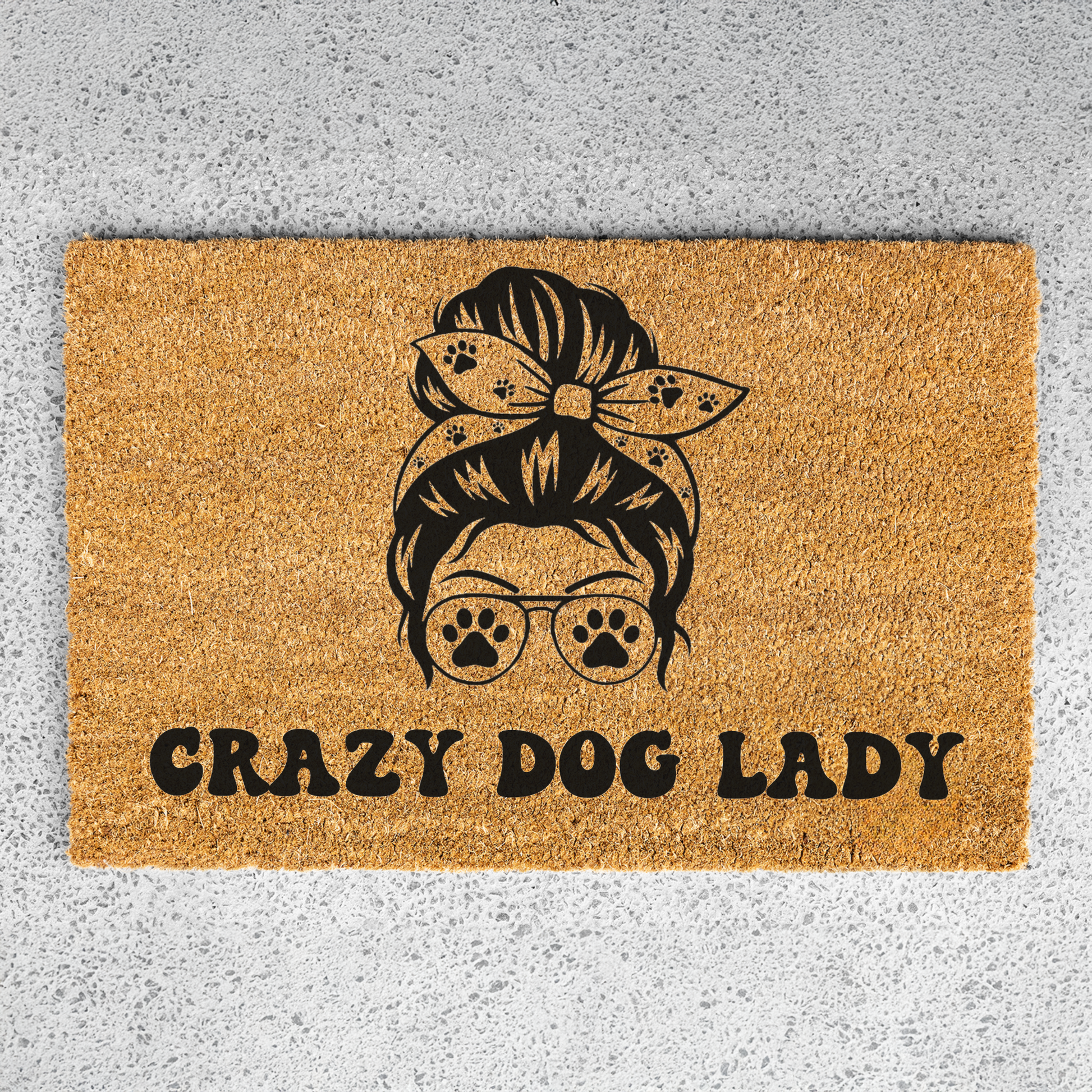 Crazy Dog Lady Doormat | Funny Dog Lover Welcome Mat | Dog Mom Front Door Mat | Pet Lover Housewarming Gift | Outdoor Entry Rug