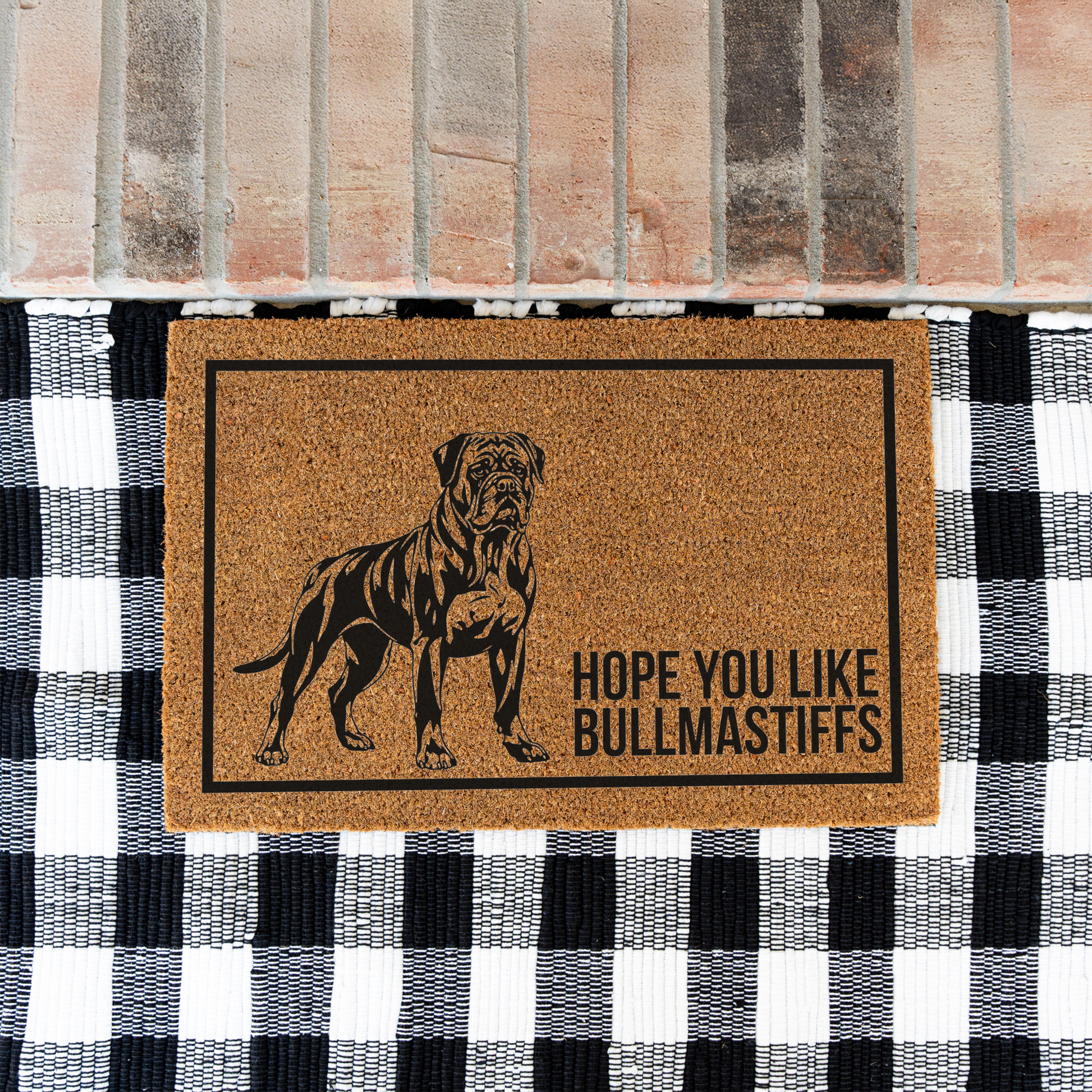 Hope You Like BullMastiffs Funny Welcome Doormat, Funny Dog Mat, Indoor Outdoor Rug, Home Entryway Decor