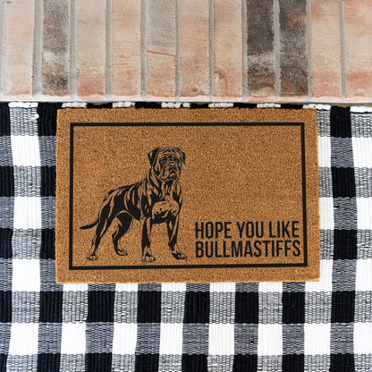 Hope You Like BullMastiffs Funny Welcome Doormat, Funny Dog Mat, Indoor Outdoor Rug, Home Entryway Decor