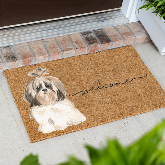 Watercolor Shih Tzu Welcome Mat