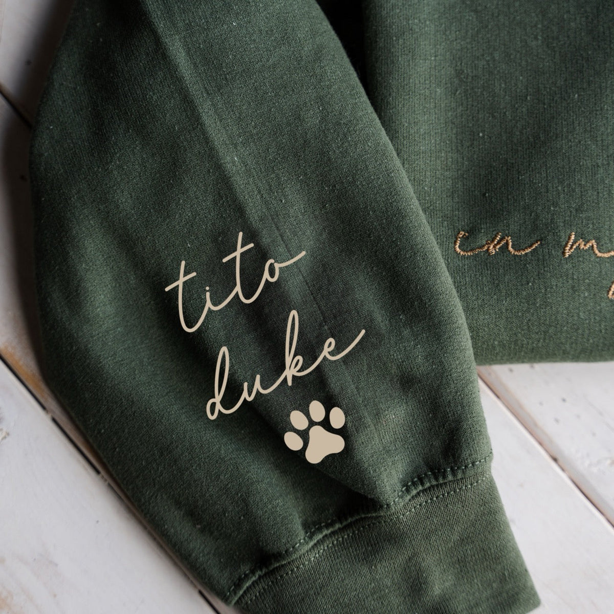 Custom In My Dog Mom Era Crewneck with Names on Sleeve