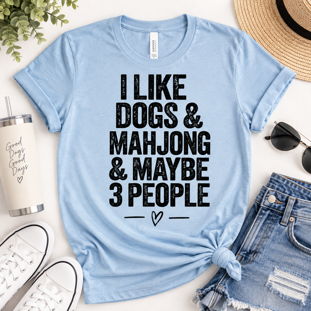 I Like Dogs and Mahjong T Shirt