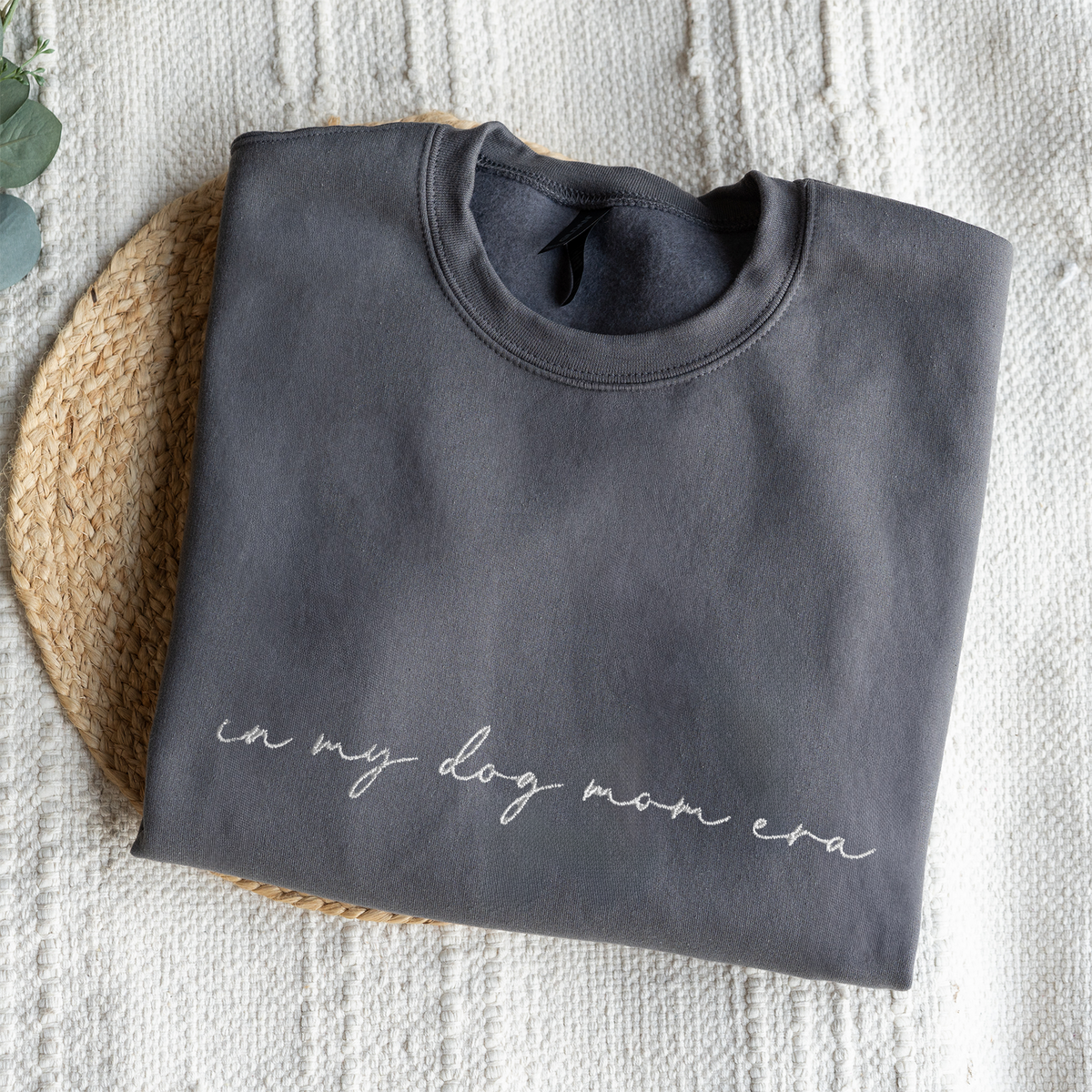 Custom In My Dog Mom Era Crewneck with Names on Sleeve