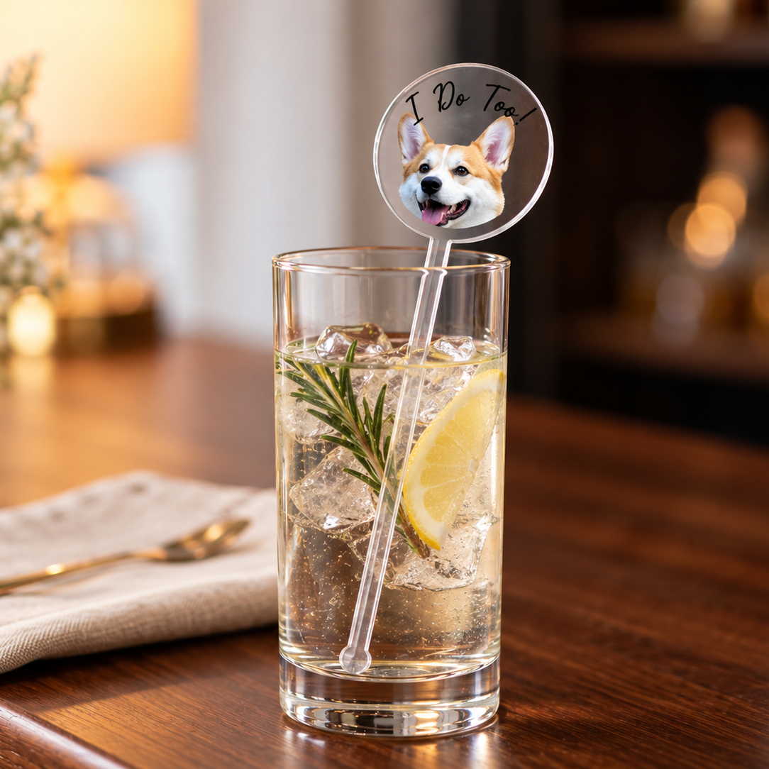 Personalized Dog Wedding Drink Stirrers