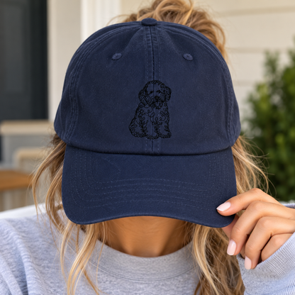 Minimalist Embroidered Dog Hat