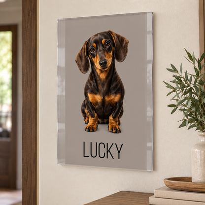 Personalized Dog Portrait Acrylic Sign