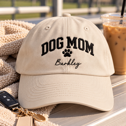 Embroidered Dog Mom Hat With Name