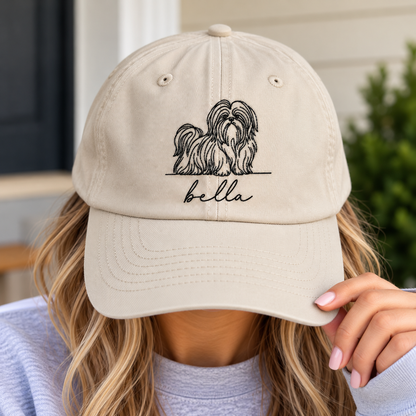Minimalist Embroidered Dog Hat