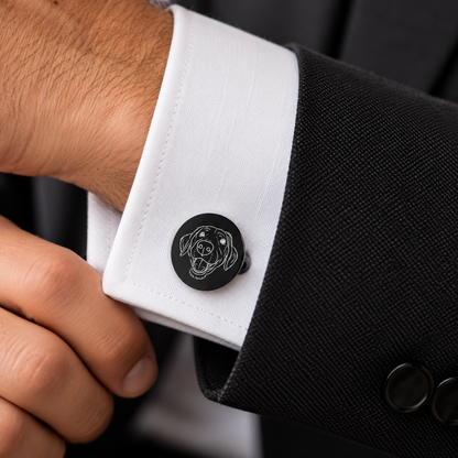 Custom Engraved Dog Cufflinks