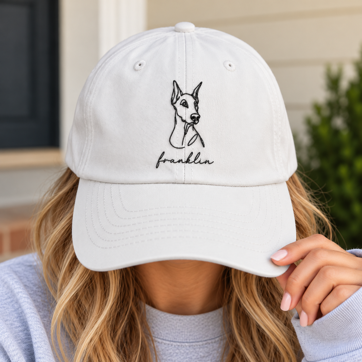 Minimalist Embroidered Dog Hat