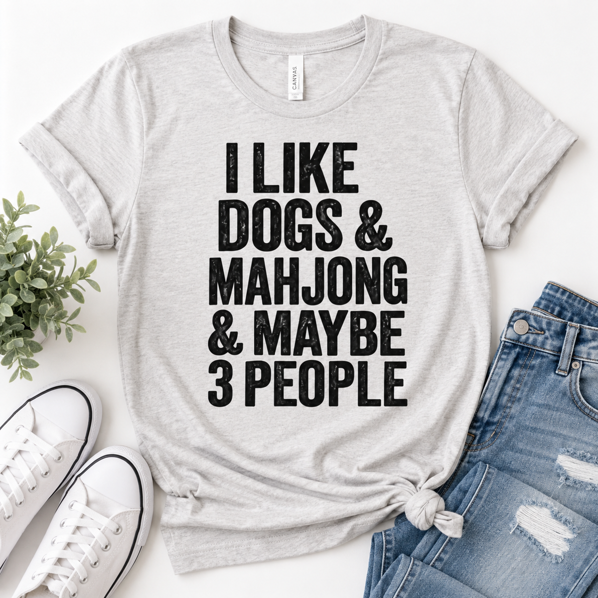 I Like Dogs and Mahjong T Shirt