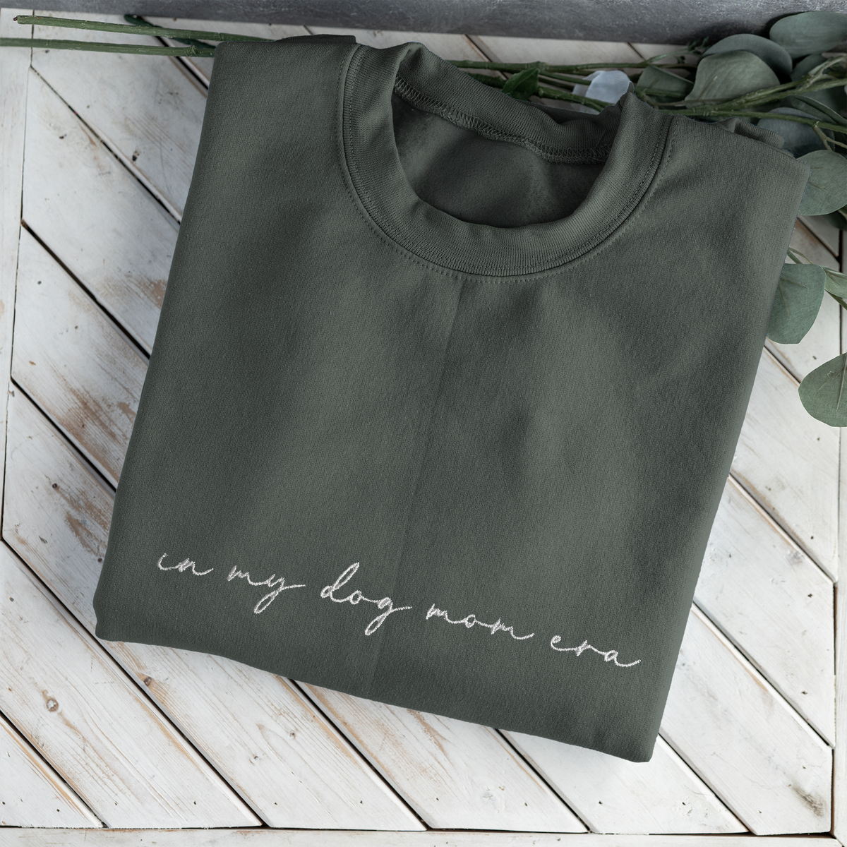 Custom In My Dog Mom Era Crewneck with Names on Sleeve
