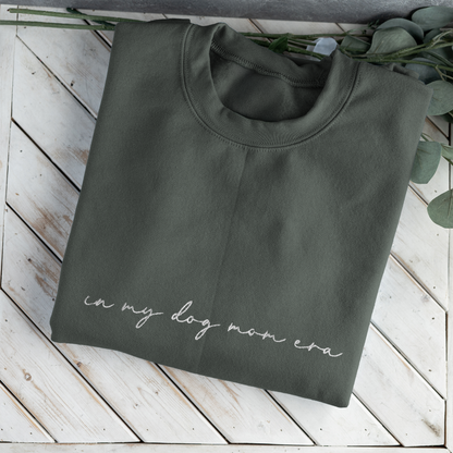 Custom In My Dog Mom Era Crewneck with Names on Sleeve