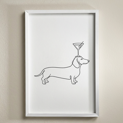 Wienies and Martinis Wood Framed Sign