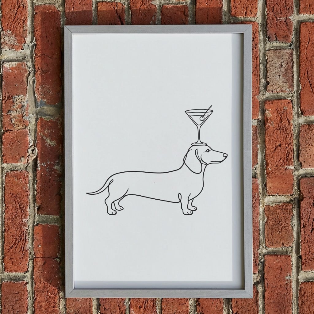 Wienies and Martinis Wood Framed Sign