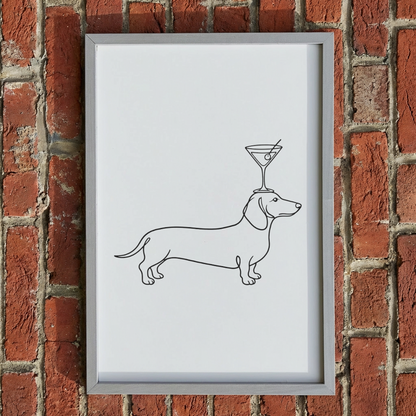 Wienies and Martinis Wood Framed Sign