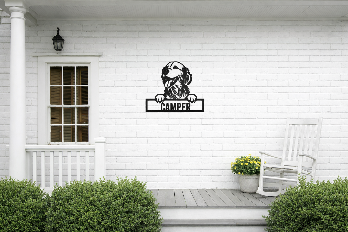 Personalized Golden Retriever Metal Sign