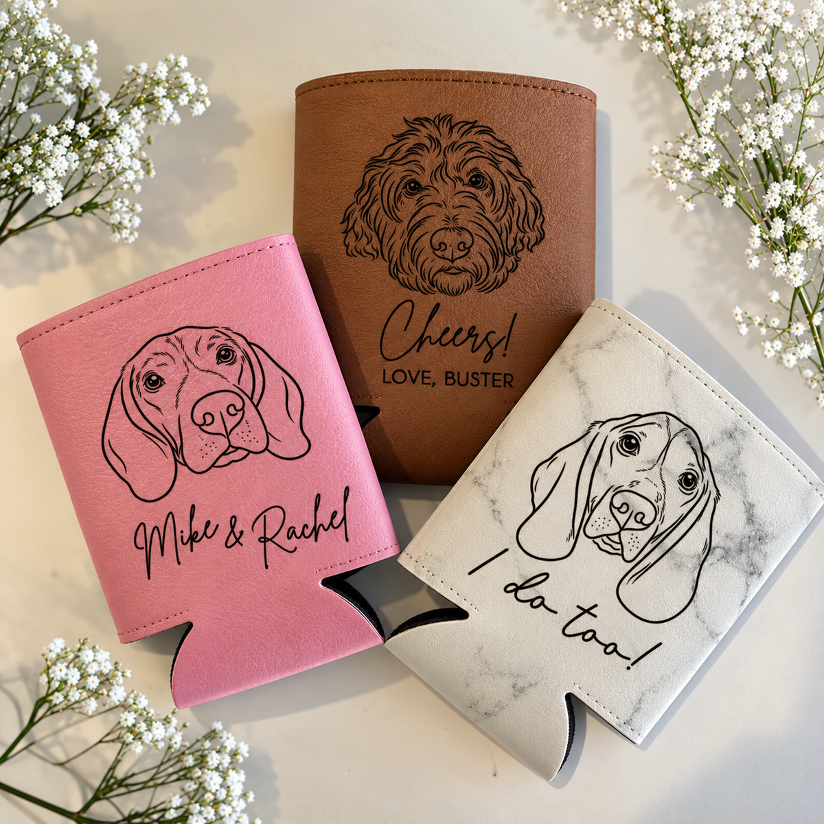 Personalized Dog Wedding Can Coolers