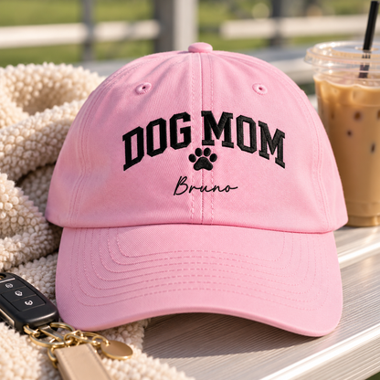 Embroidered Dog Mom Hat With Name