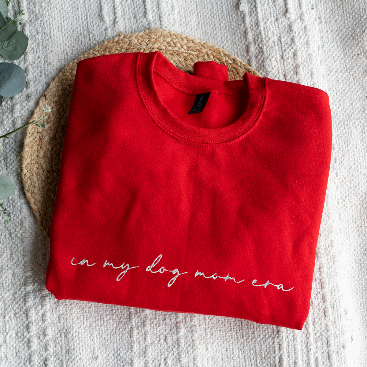 Custom In My Dog Mom Era Crewneck with Names on Sleeve