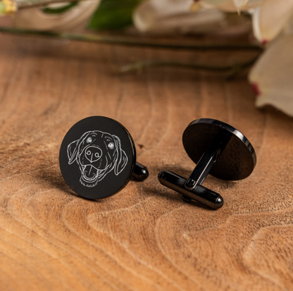 Custom Engraved Dog Cufflinks