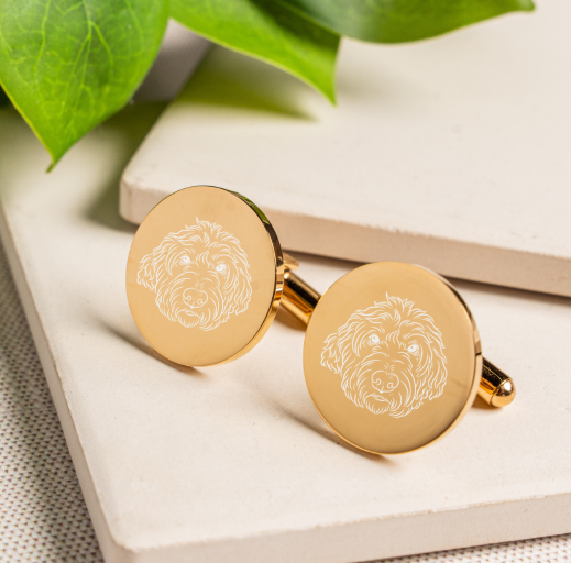 Custom Engraved Dog Cufflinks