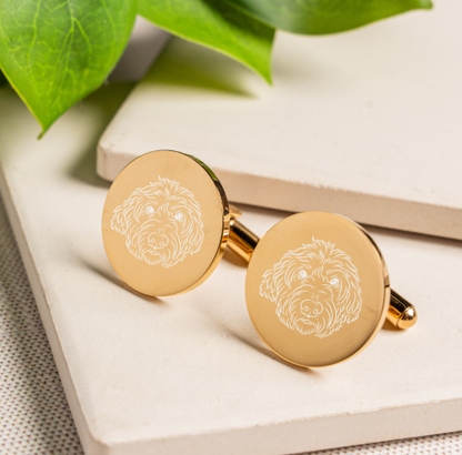 Custom Engraved Dog Cufflinks