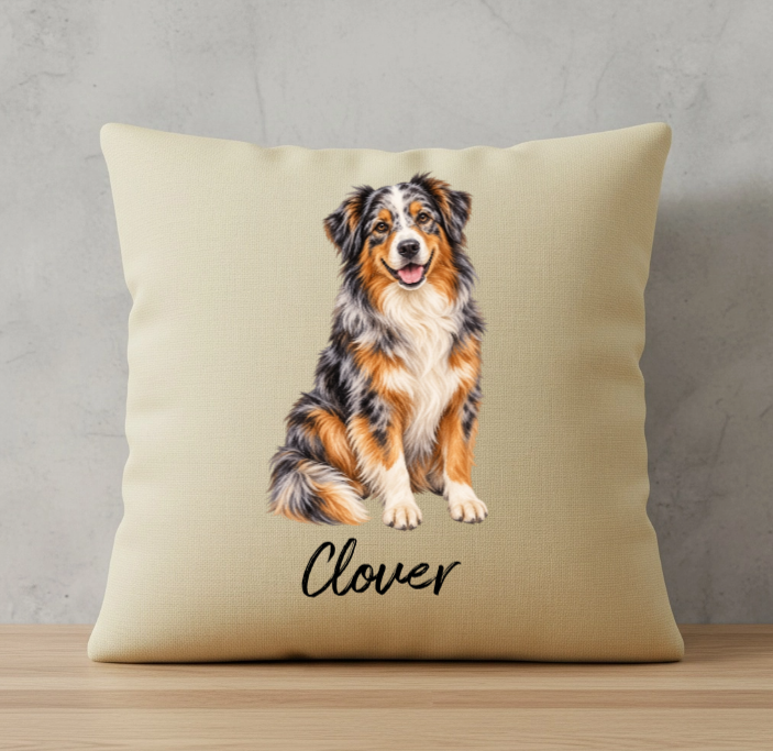 Personalized Dog Name and Breed Pillow Cover