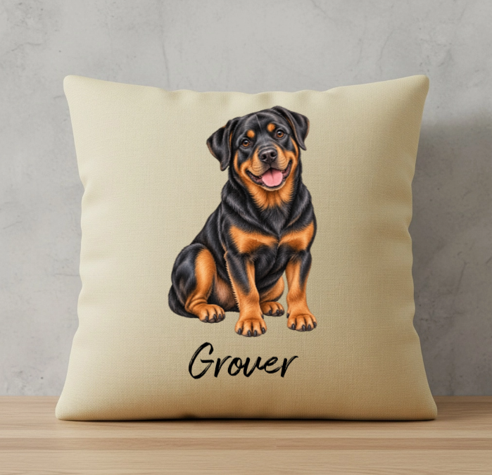 Personalized Dog Name and Breed Pillow Cover