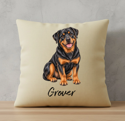 Personalized Dog Name and Breed Pillow Cover