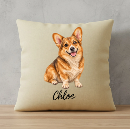 Personalized Dog Name and Breed Pillow Cover