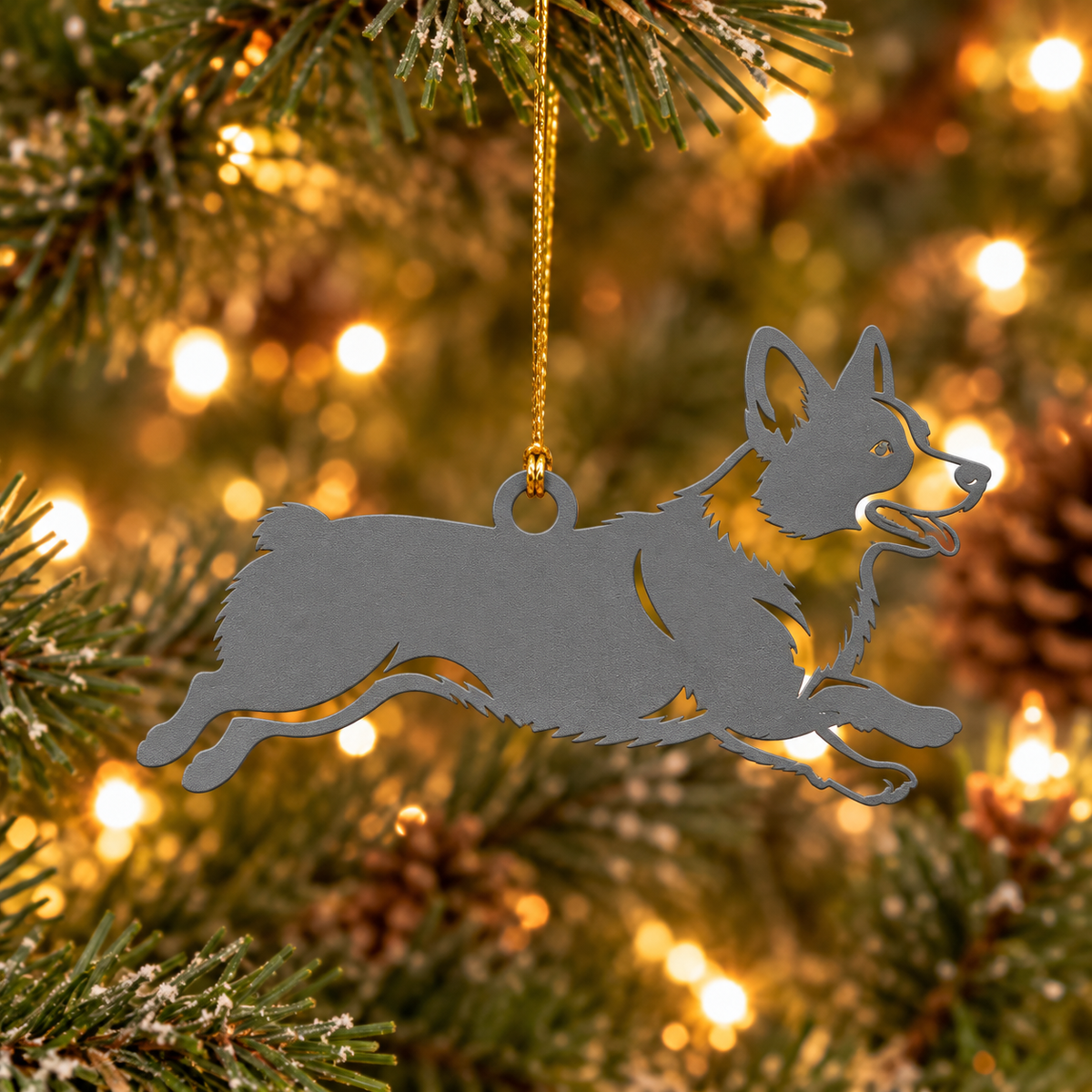 Corgi Metal Tree Ornament