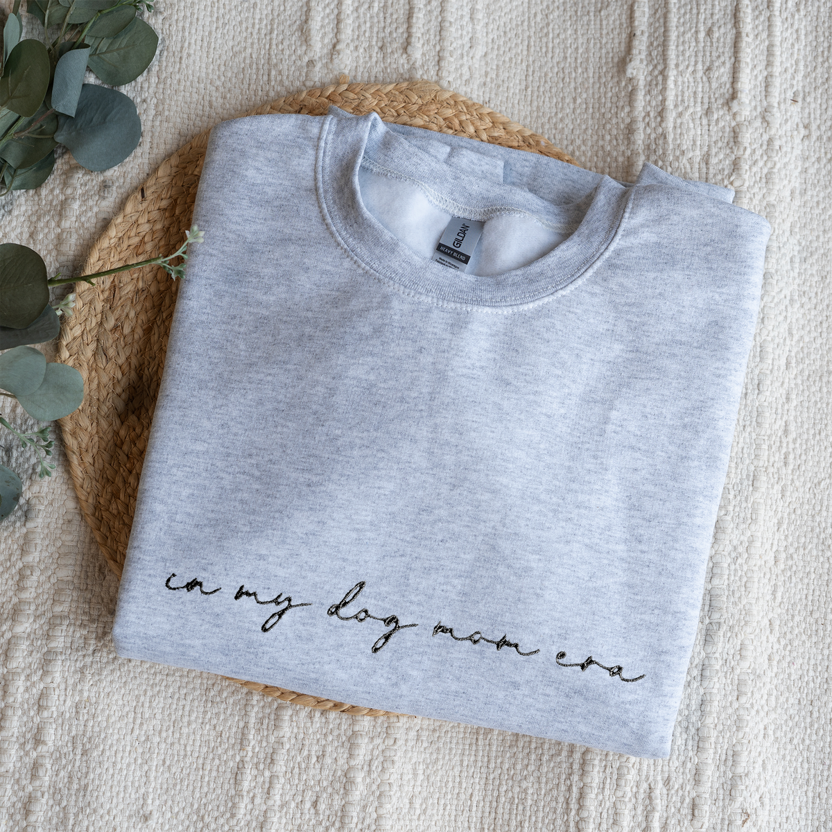 Custom In My Dog Mom Era Crewneck with Names on Sleeve