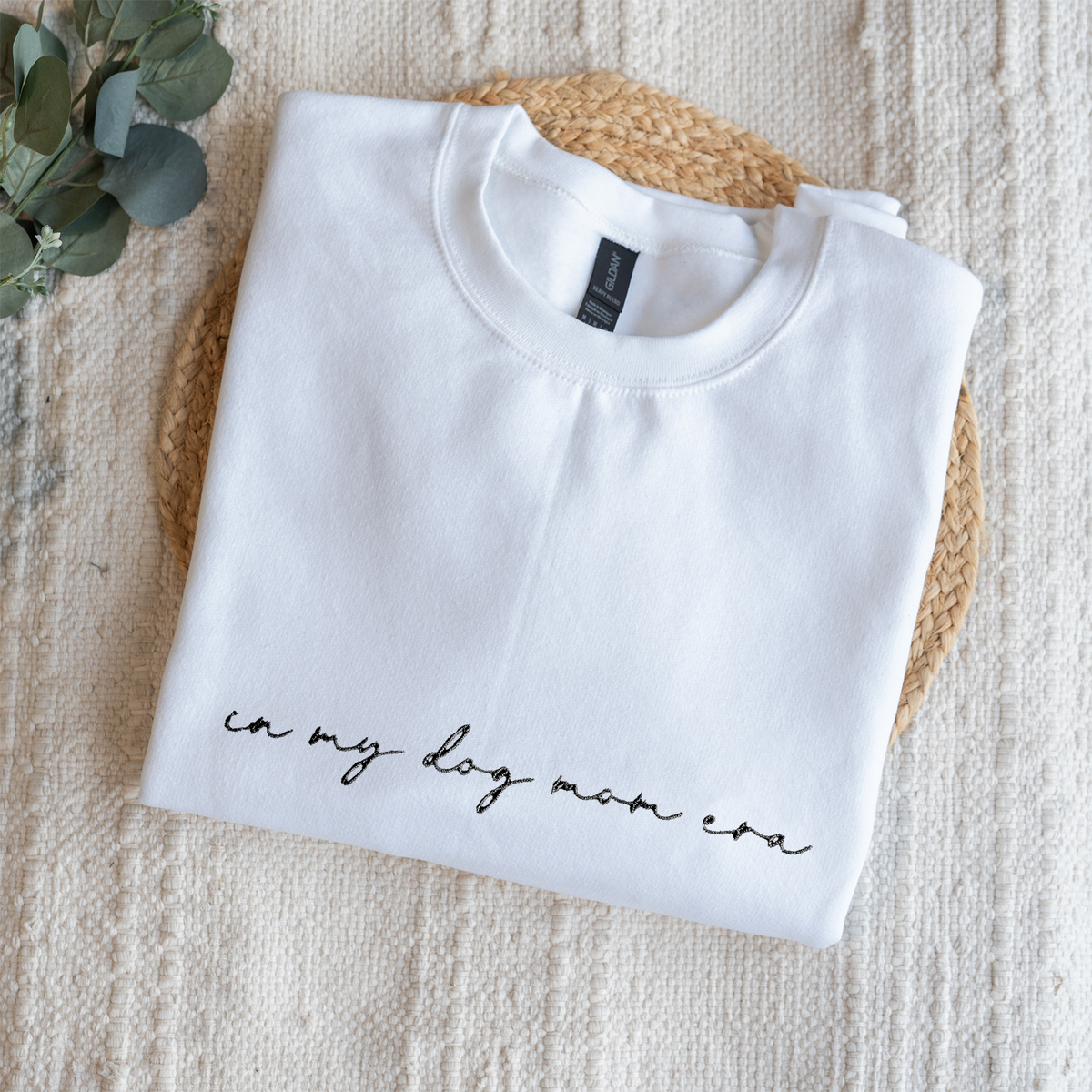 Custom In My Dog Mom Era Crewneck with Names on Sleeve