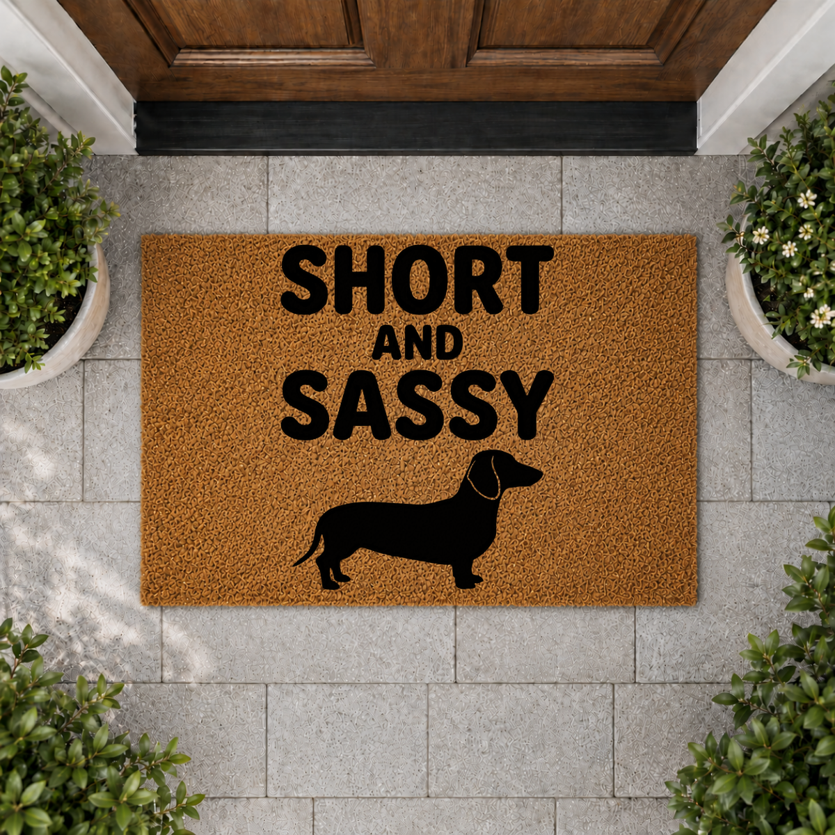 Short and Sassy Dachshund Doormat
