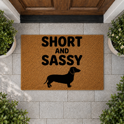 Short and Sassy Dachshund Doormat