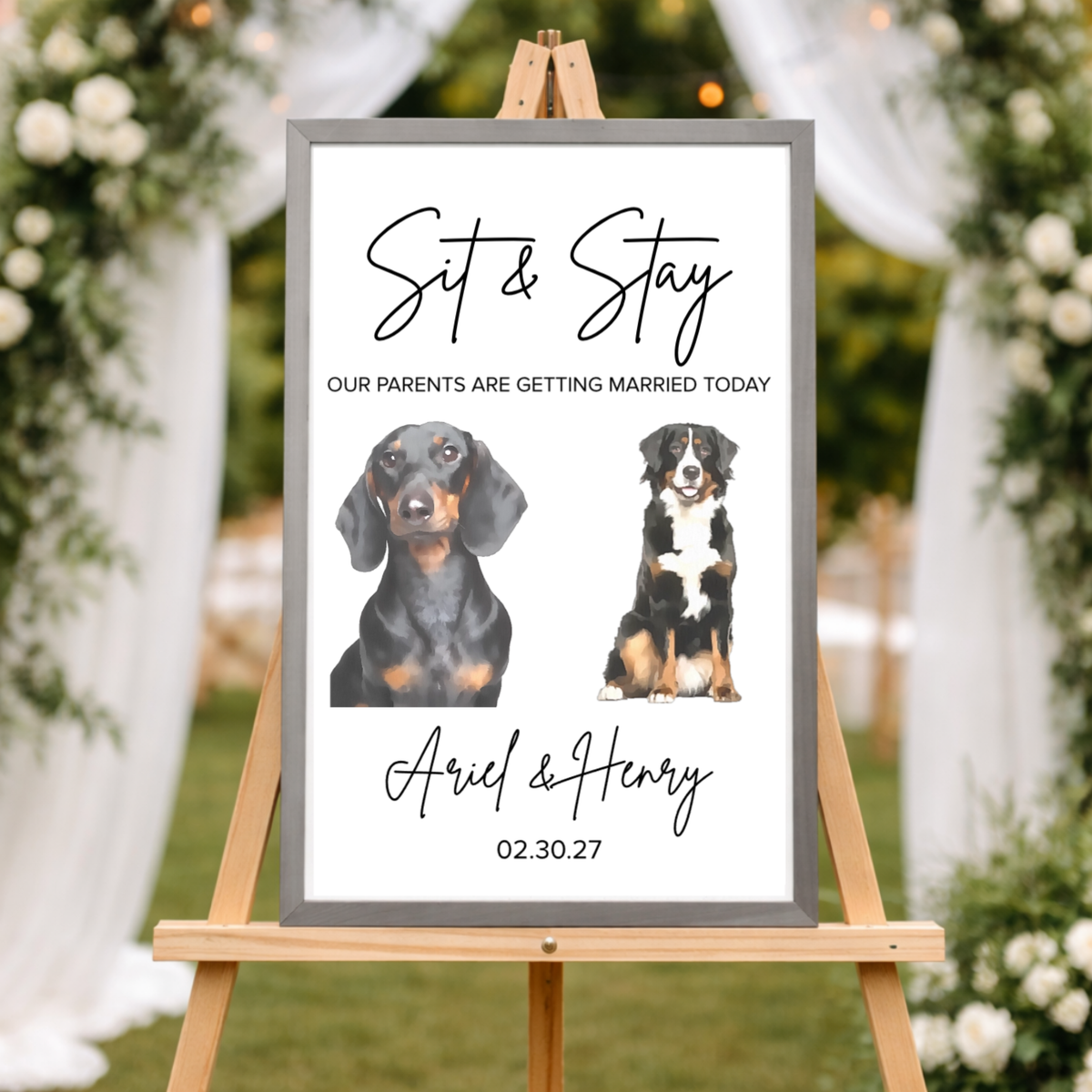 Personalized Pet Wedding Welcome Sign