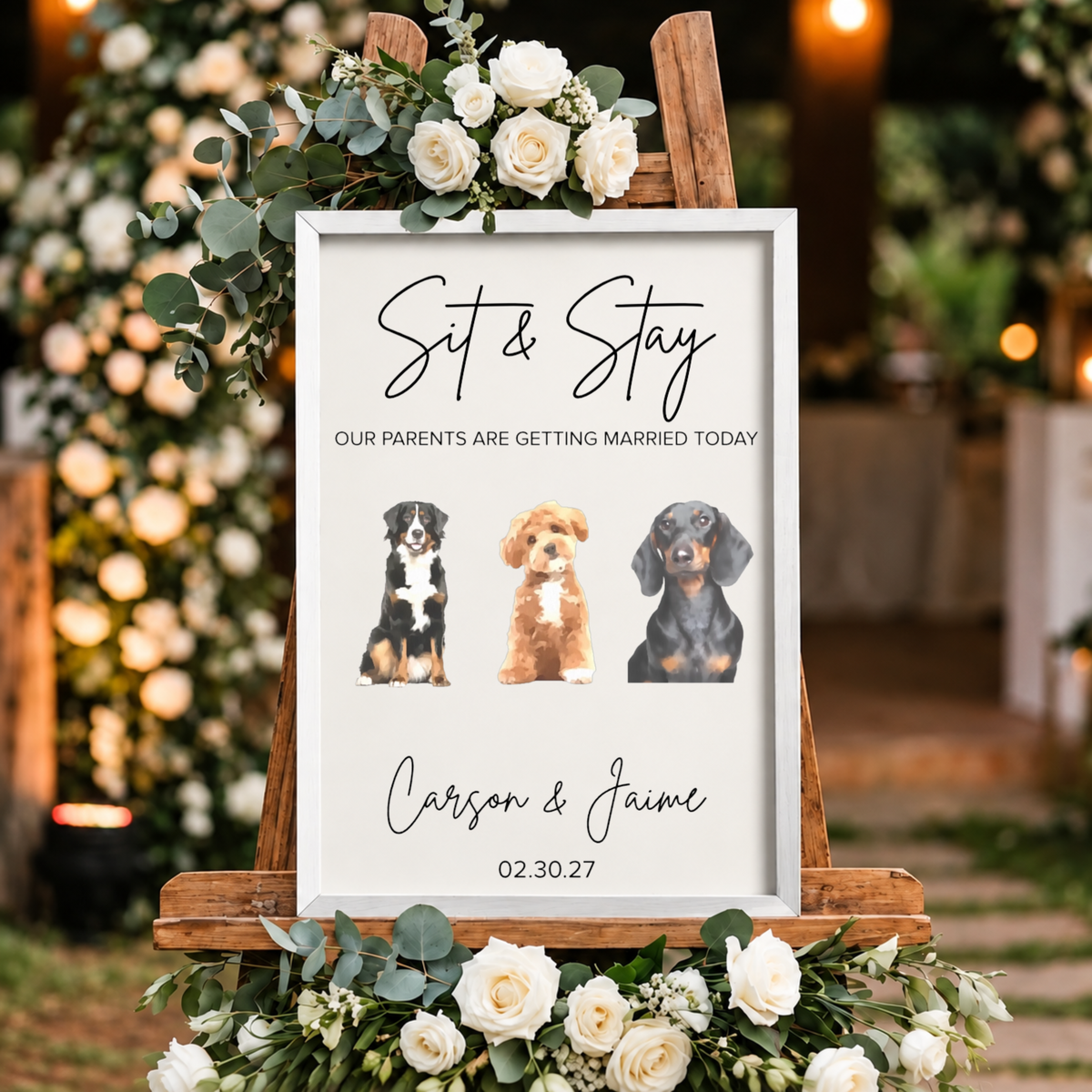 Personalized Pet Wedding Welcome Sign