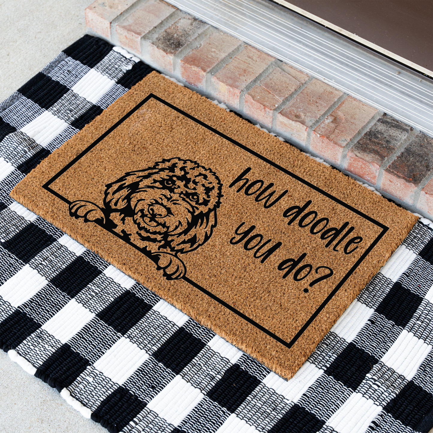 How Doodle You Do Welcome Dog Doormat, Durable Non-Slip Mat, Perfect for Entryways and Porches, Dog Door Mat Funny