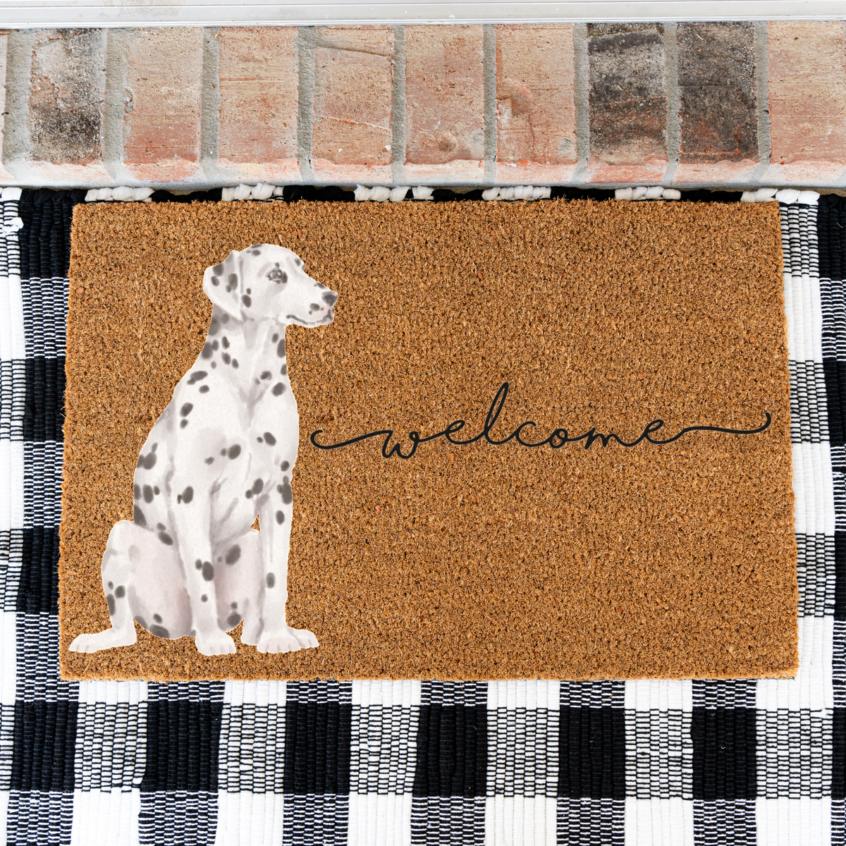 Dalmatian Doormat, Dalmatian Welcome Mat, Dog Lover Gift, Spotted Dog Front Door Mat, Dalmatian Mom Gift, Cute Pet Porch Home Decor