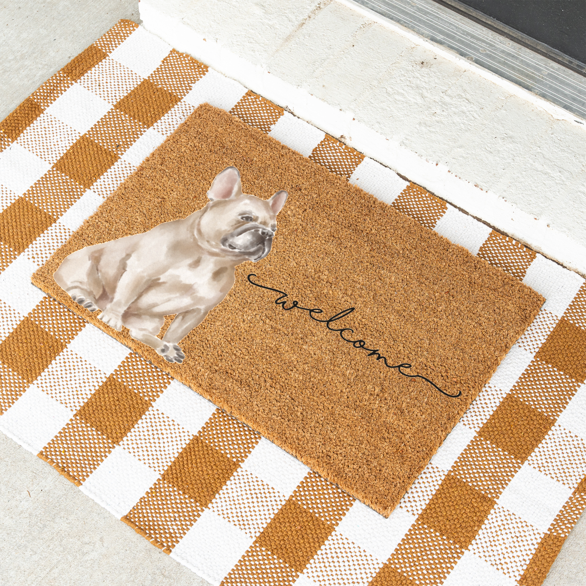 French Bulldog Doormat, Frenchie Welcome Mat, French Bulldog Lover Gift, Dog Front Door Mat, Frenchie Mom Gift, Cute Dog Porch Decor